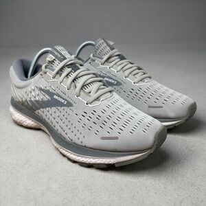 Brooks Ghost 13 Running Shoes Womens 8.5 Grey Pink Mesh Neutral Sneakers